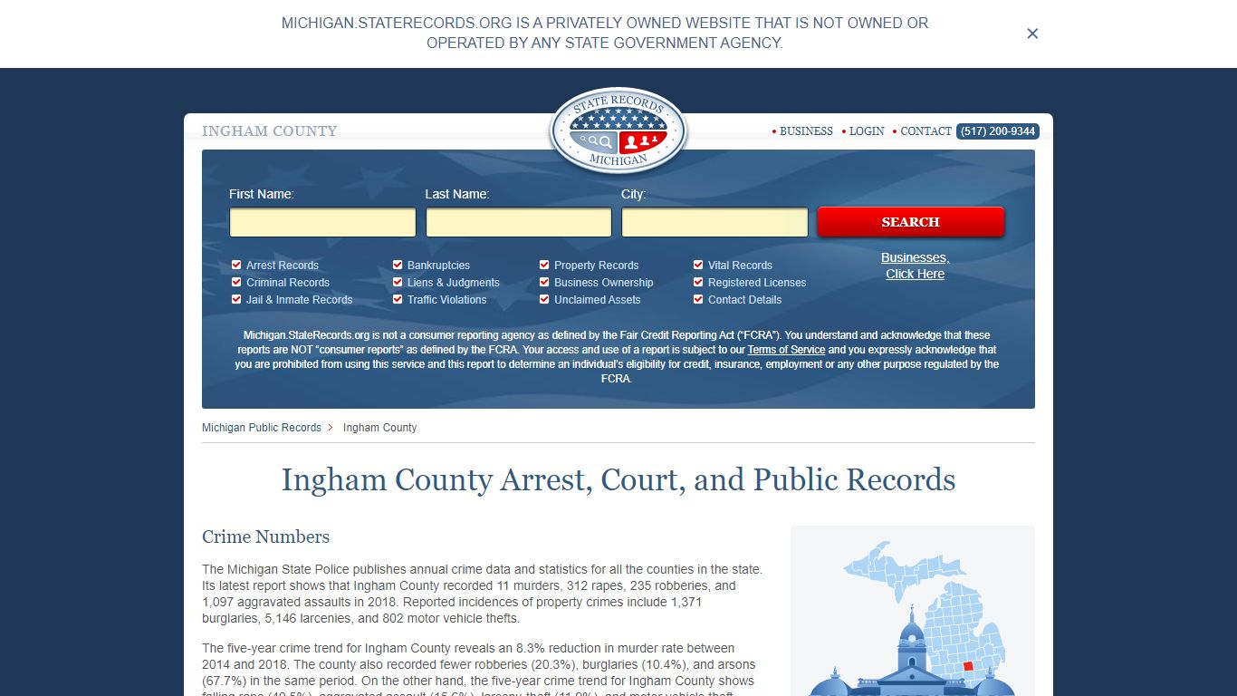Ingham County Arrest, Court, and Public Records